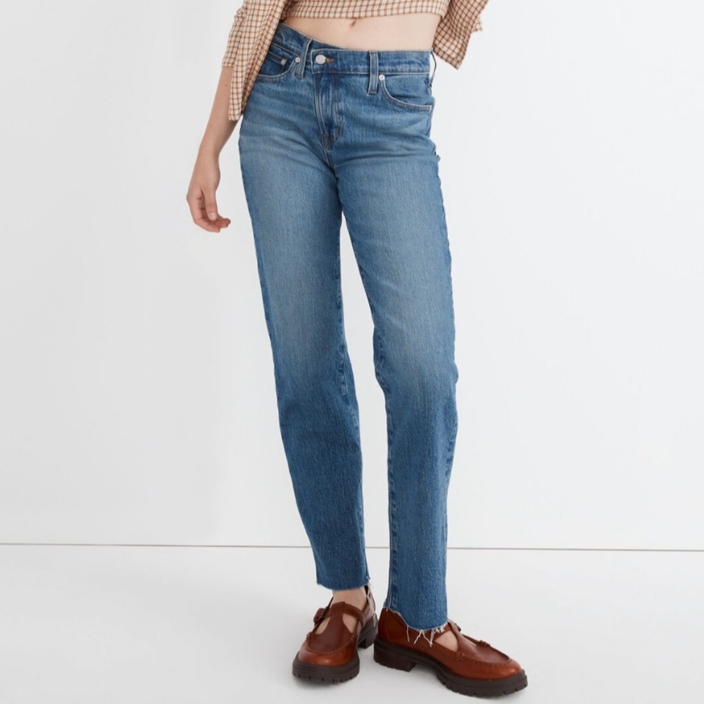 Madewell Perfect Vintage Straight Leg Mid Rise Blue Jeans Women's size 23 - Picture 3 of 13